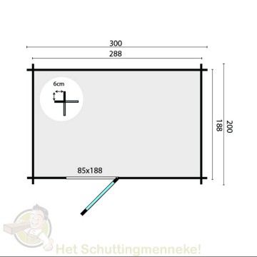 Blokhut Novalie grondplan