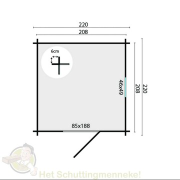 Blokhut Eigo grondplan