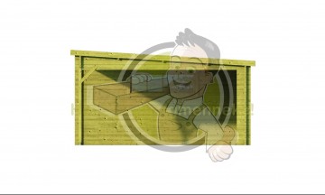 Blokhut Anton Zijkant overkapping