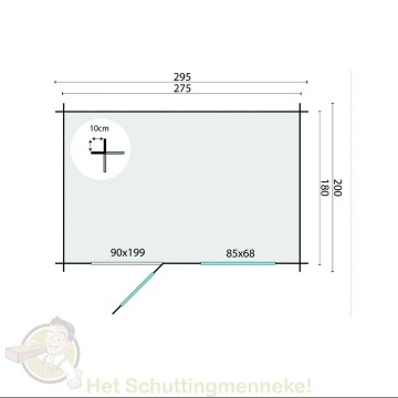 Blokhut Sten grondplan