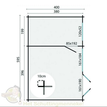 Blokhut Flow grondplan