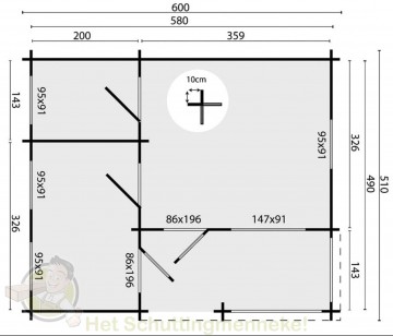 Tuinhuis Edelweiss grondplan