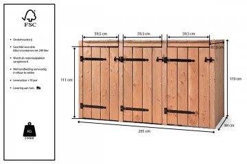 Volentehoutencontainer ombouw drie dubbel eva87205691733294