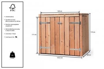 Volentehoutencontainer ombouw dubbel demi87205691733124