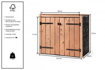 Volentehoutencontainer ombouw dubbel yente87205691733435